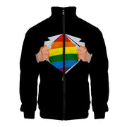 Gay Pride zip Sweater- Unisex Gay Pride Sweater- Rainbow Flag Sweater - Pride Sweater - Pride Flag Sweater