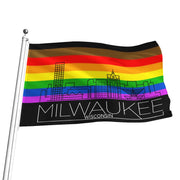 Milwaukee gay Pride Flag, Milwaukee pride flag, Milwaukee gay flag, Milwaukee Rainbow flag, Milwaukee Pride, Rainbow Flag, Pride Flag, Gay Pride Flag, Show your gay pride, Shop gay pride, Gay Pride Merch, Pridewear