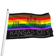 Kansas City gay Pride Flag, Kansas City pride flag, Kansas City gay flag, Kansas City Rainbow flag, Kansas City Pride, Rainbow Flag, Pride Flag, Gay Pride Flag, Show your gay pride, Shop gay pride, Gay Pride Merch, Pridewear