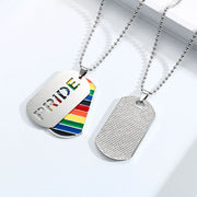 Gay Pride Dog Tags, Gay Pride Necklace, LGBT Pride Rainbow Double Layer Stainless Steel Pendant Necklace Gay Lesbian Bisexual Transgender Equality Jewelry