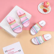 Rainbow sequin slippers