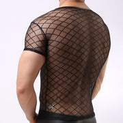 Gay Men's Muscle Fit Mesh T-shirt, Gay Men's Slim Fit Mesh T-shirt