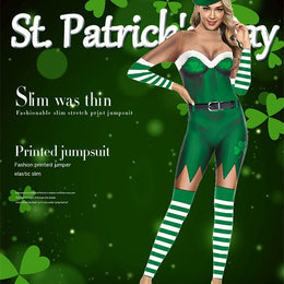 St. Patrick's Day 3D Digital Print Jumpsuit