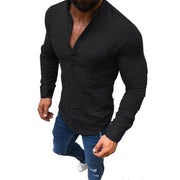 Casual Linen Half-Open Men's Shirt