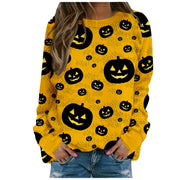 Halloween Ladies Print Long-sleeved Sweater