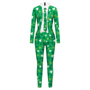 Patrick's Day Green Men's And Women's Long Sleeve Digital Printing One Piece Dress