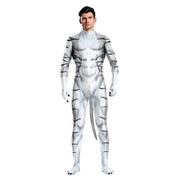 Costume Animal White Tiger Pattern Digital Printing Jumpsuit Male