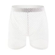 Mesh Men's Middle Hollow-out Cropped Shorts