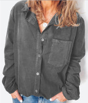 New Style Corduroy Women's Plus Size Shirt Jacket