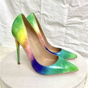 Drag Queen Shoes, Gay Pride stiletto Women's Shylock high heels, rainbow sexy high heels
