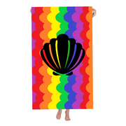 Experience the ultimate beach accessory with our Gay Pride Beach Towel, featuring a bold Shell design to show off your love and pride.