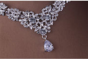 Zircon Crown Necklace Earrings Three Piece Evening Dress