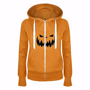Halloween Men's And Women's Hooded Zipper Sweater Fashion Digital Printing Jacket
