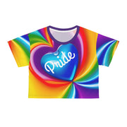 Ladies' Gay Pride Crop Tee, Rainbow Flag Crop Tee, Pride Crop Tee