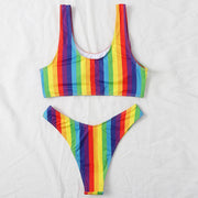 Split Rainbow Bar Women's Bikini