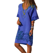 Casual V-neck plus size dress