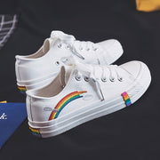 Gay Pride Rainbow bottom high-top canvas shoes