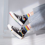 Gay Pride Women's high top rainbow canvas shoes