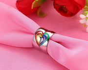 Trend Titanium Steel Rainbow Couple Ring