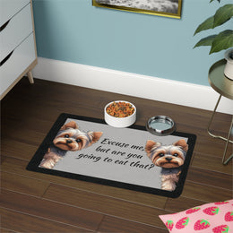Yorkie Pet Food Mat (12x18)Dog water bowl mat, pet food mat for dogs, Yorkie dog bowl mat, mat for Yorkshire terriers food, Yorkie