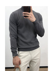 Gay Muscle Fit Men Thin Round Neck Bottoming Sweater