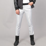 Korean Slim Leather Men's Slim Pants