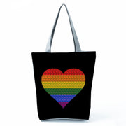 Rainbow English Printed Casual Shoulder Bag