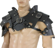Cross-border Supply European And American Medieval Retro Multi-layer Leather Rivet Shoulder Pad Stage Performance Props