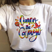 WomenT Shirts Gay Pride Rainbow Gay Short Sleeve Ladies T-shirt Girlfriends