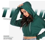 Plus Size Women's Long Sleeve Hooded Sweater