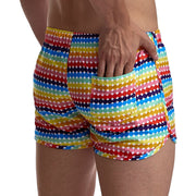 Men's Rainbow Print Beach Sports Shorts