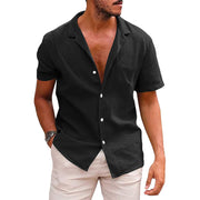 Men's Muscle Fit Casual Summer Shirt (Plus Size), Gay Men's Muscle Fit Casual Summer Shirt, Men's Men's Top Casual Button Down Shirt Short Sleeve Beach Shirt Summer
