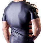 Men's patent leather black shirt (Paint a Tshirt)