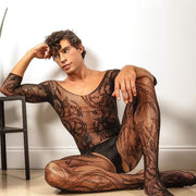 Gay Men's Bodysuit, Men's Pantyhose Transparent Ultra-thin High Elastic Socks