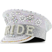 Women's Wedding Versatile Gold Diamond Police Hat Duck Tongue Hat Party Carnival Flat Hat Performance Hat