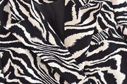 Autumn Zebra Print Woolen Blazer - Women's