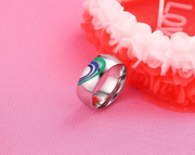 Trend Titanium Steel Rainbow Couple Ring