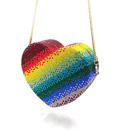 Faux Diamond gradient rainbow chain bag