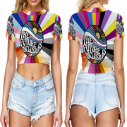The Future is Inclusive Crop Top, Gay Pride, Gay Pride Rainbow Sheer Tee Mesh Crop Top Short Sleeve T-shirt,