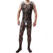 Gay Men's Bodysuit, Men's Pantyhose Transparent Ultra-thin High Elasticity Butterfly