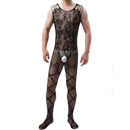 Gay Men's Bodysuit, Men's Pantyhose Transparent Ultra-thin High Elasticity Butterfly