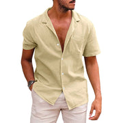 Men's Muscle Fit Casual Summer Shirt (Plus Size), Gay Men's Muscle Fit Casual Summer Shirt, Men's Men's Top Casual Button Down Shirt Short Sleeve Beach Shirt Summer