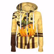 Halloween Men's And Women's Hooded Zipper Sweater Fashion Digital Printing Jacket