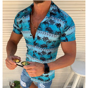 Short Sleeve Shirt Beach Casual Print Lapel Shirt