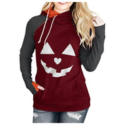 Halloween pumpkin printed women's sweater