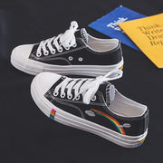 Gay Pride Rainbow bottom high-top canvas shoes