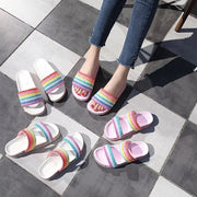 Rainbow sequin slippers