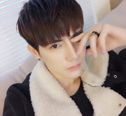 Men's Wig Realistic Black Handsome Boy Short Straight Hair Student Fluffy