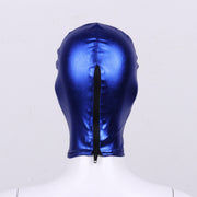 Unisex Latex Hood Mask Shiny Metallic OpenMouth Hole