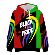 Black Gay Pride Hoodie, Black Pride  Hoodies Pullover Sweatshirts with Pockets